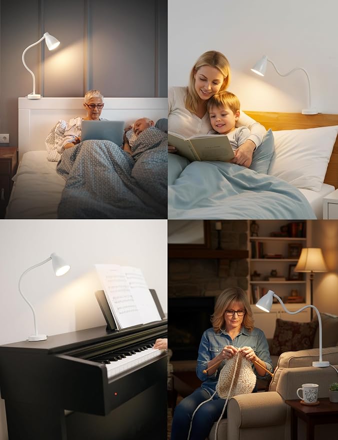 BOHON No Install Bedside Reading Light, Clip-Free Wall Mounted Lamp White | 5 - Image 8
