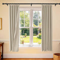 Etherealveil Taupe Pinch Pleated Blackout Curtains 2 Panels 40"x63" | Back Tabs by Etherealveil