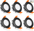 inShareplus 2 Inch LED Recessed Lighting, Black Downlight Dimmable 3W (35W Equivalent), 3000K Warm White, CRI80, Recessed Light Fixtures with LED Driver (6 Pack)