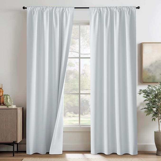 RYB HOME White 100% Blackout Curtains by RYBHOME