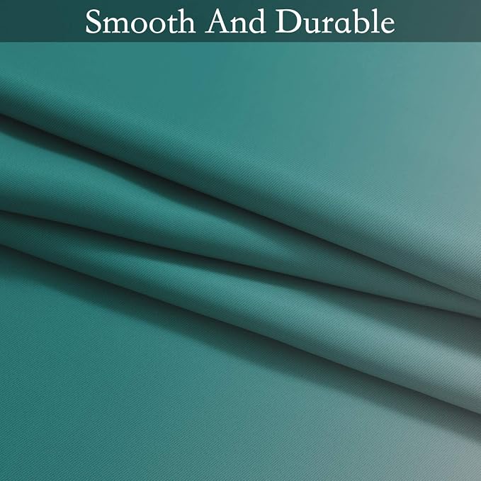 SimpleHome Ombre Teal to Grey White Curtains - Image 7