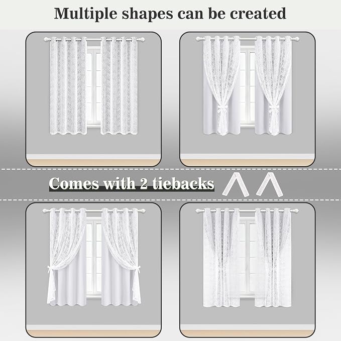 Yinhua Blackout Curtains for Bedroom Double Layer Grey Curtains for Living Room - Image 6