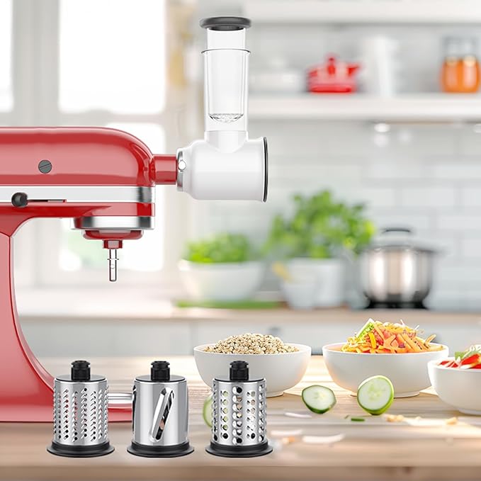 Slicer Shredder Attachments for KitchenAid Stand Mixers, Cheese Grater for Kitchenaid, Salad Maker, Food Slicer by InnoMoon