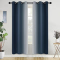 COSVIYA Grommet Room Darkening Ombre Navy Blue Curtains W42xL72 inch | Navy and by COSVIYA