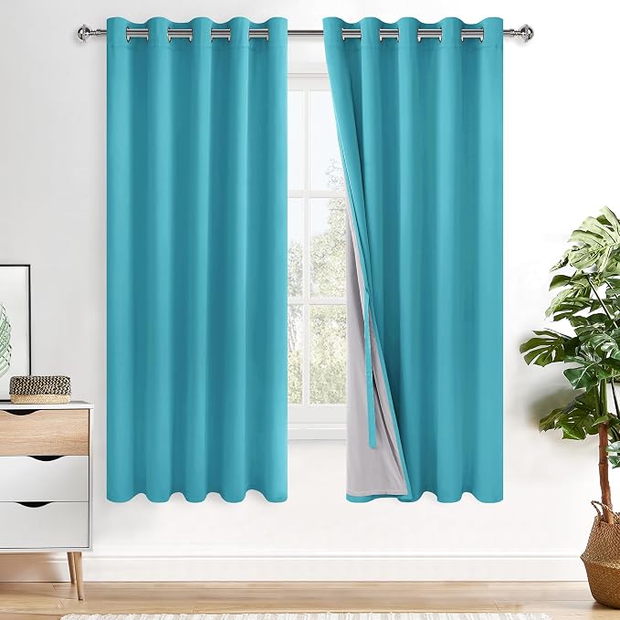 XWZO 100% Blackout Curtains 63 Inches Length by XWZO