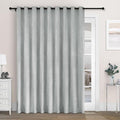 Macochico Extra Wide 100% Blackout Chenille Curtains 100" Wx96 L Thermal Drapes for Sliding Door Living Room Bedroom Auditorium Hotel Medium Gray Curtains Grommet Top with Tieback Classic 1 Panel