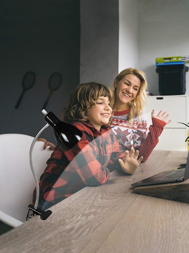 Desk lamp Eye-Caring Table Lamps, 360°Rotation Gooseneck Clip on Lamp Reading - Image 2