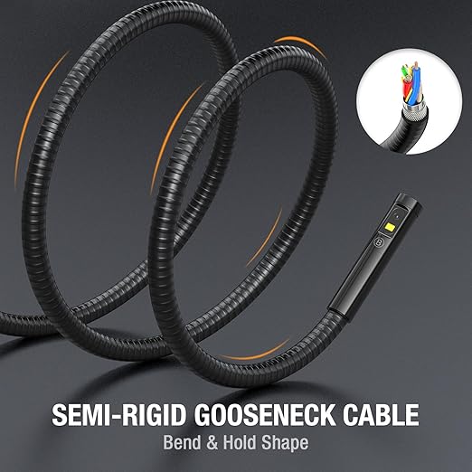 Triple Lens Borescope Inspection Camera, Teslong Professional Endoscope with Light, Digital Video Scope Camera, 5" IPS Screen, Waterproof Flexible Cable for Automotive/Home/Wall/Pipe/Car (10FT)