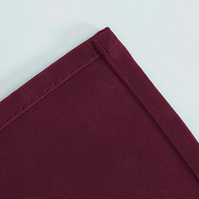Blackout Curtains 66 x 72 Inch Long Burgundy Red Curtains Set of 2 Panels Room - Image 7