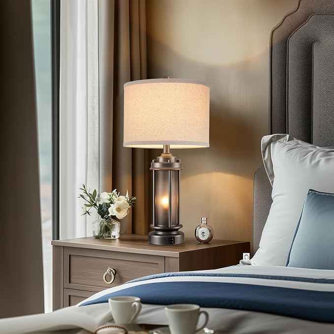 AIEAMPDO Set of 2 Farmhouse Bedroom Table Lamps - Image 4