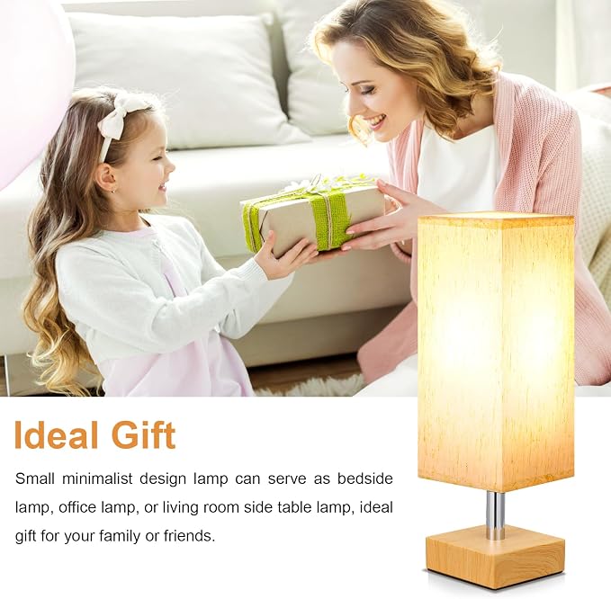 Wood-Grain Small Bedside Lamp for Bedroom - Image 4