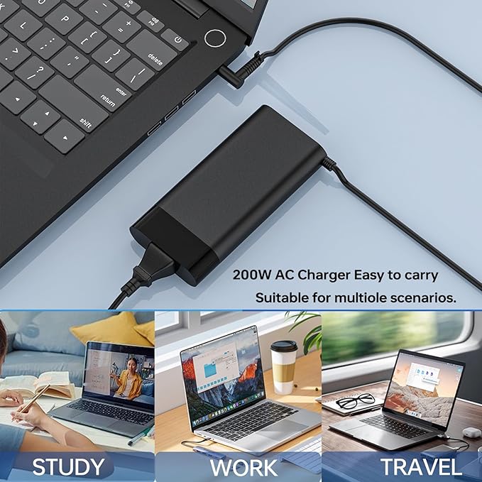 200W 19.5V 10.3A AC Charger L00818-850 Compatible with Victus 15 16 ZBook Fury 17 G5 G6 TPN-DA10 TPN-DA23 M31368-003 Laptop Power Adapter