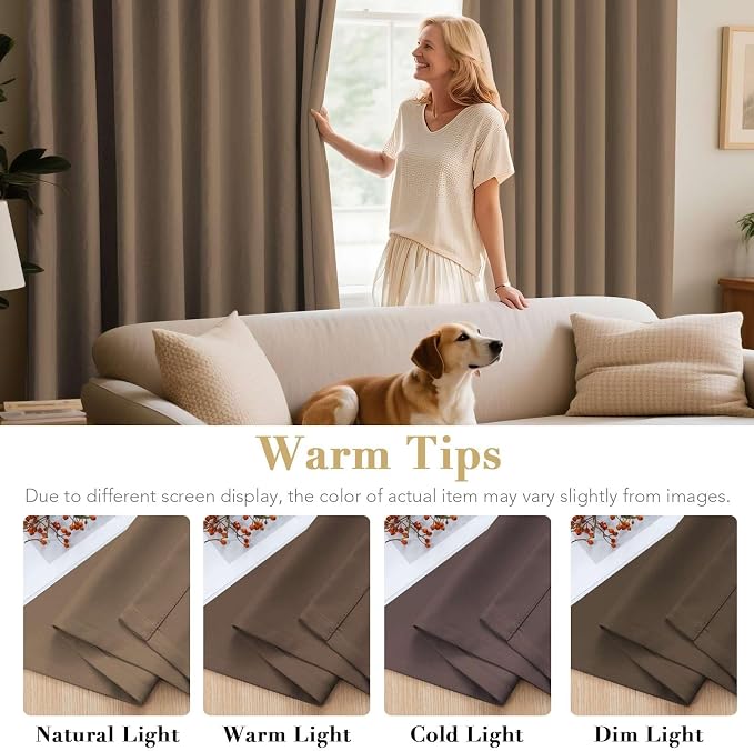 H.VERSAILTEX Blackout Window Curtain Panels Thermal Insulated Room Darkening - Image 5
