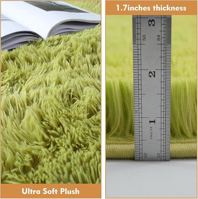 Grass Green Round Shag Area Rug - Image 4