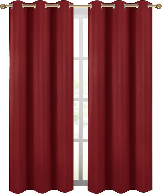 Diraysid Red Grommet Blackout Curtains - Image 2