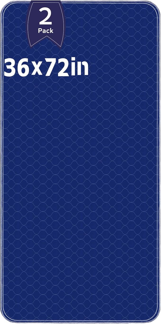 Alsunny® Hide Stains Pads for Beds for Incontinence Adults 36x72 Inch (2pack),Bed Pads for Incontinence Washable Extra Large,Blankets Waterproof and Stain Proof,Incontinence Bed Pad Washable for Adult