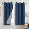 YoungsTex Navy Blue Linen Blackout Curtains 45 Inch Length by YoungsTex