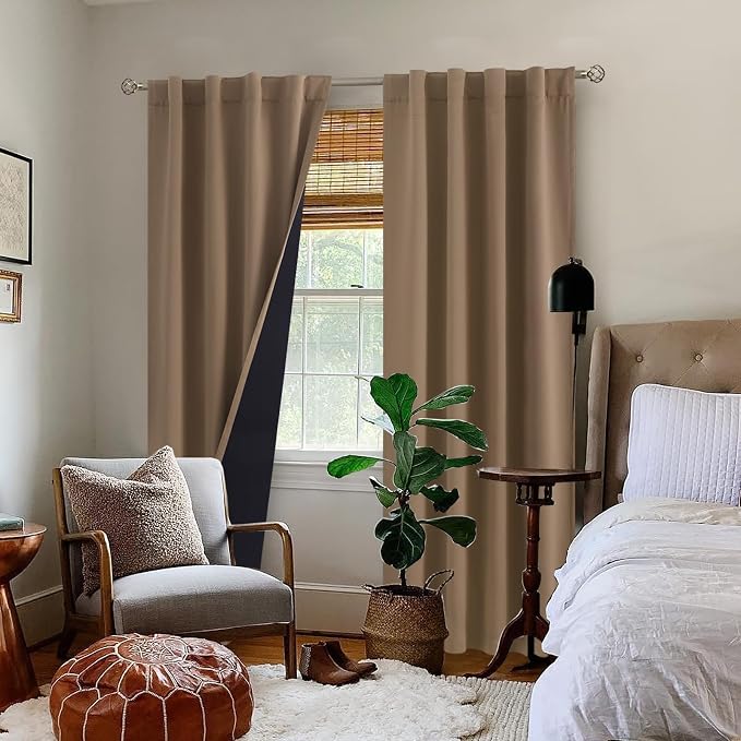 BGment Taupe 100% Blackout Curtains - Image 9
