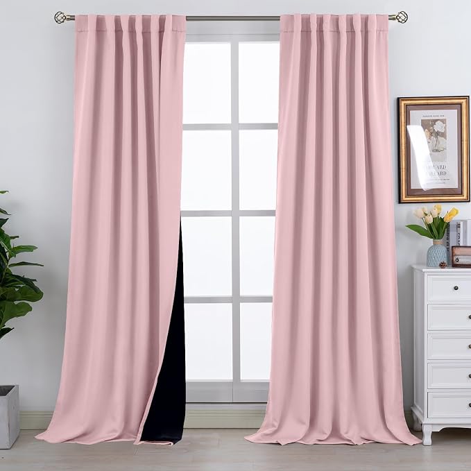 BGment Pink Full Blackout Curtains by BGment