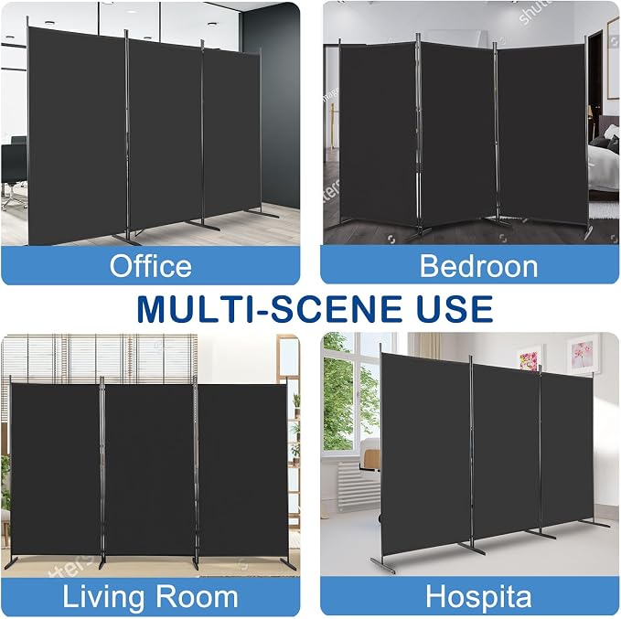 6ft Folding Room Divider Privacy Screens, 3 Panel Freestanding Wall Divider - Image 6