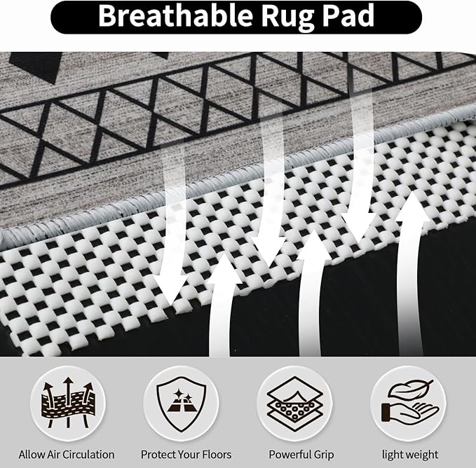 FestiCorp Non Slip Rug Pads 2x10 Ft Non Skid Rug Pad Gripper, Anti-Slip Carpet Rug Mats for Under Rugs and Hard Surface Floors