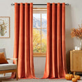 MIULEE Fall Orange Velvet Curtains Terracotta 52 x 90 Inch Length Set of 2 | by MIULEE