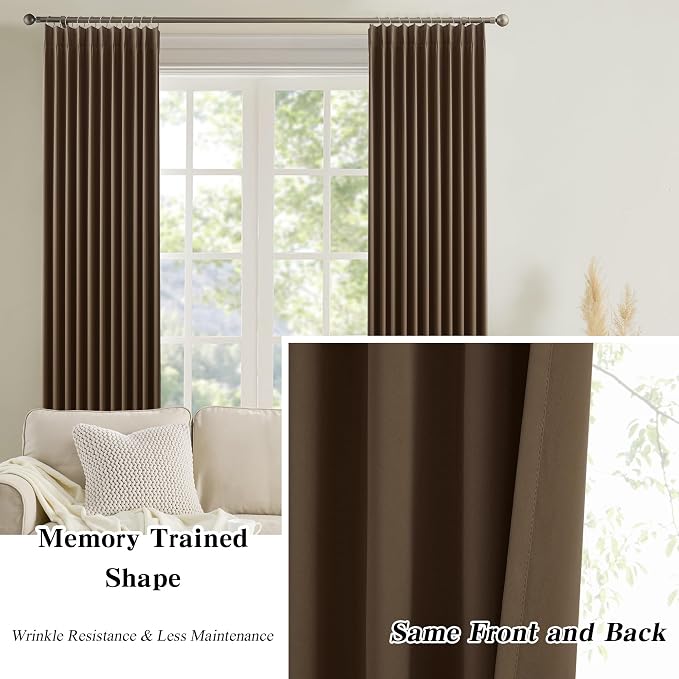 Blackout Curtains 84 Inches Long, Pinch Pleated Window Room Darkening Curtain - Image 6
