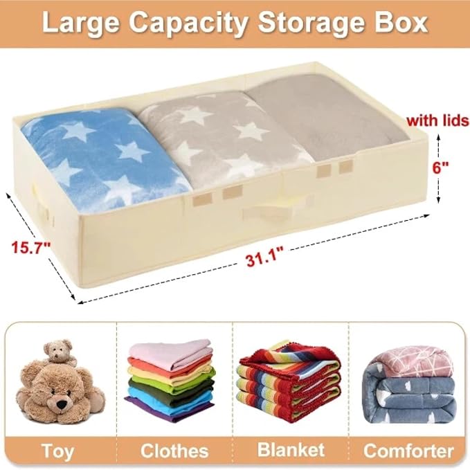 punemi 6 in Tall Under Bed Storage, Wedding Dress Box, 2 Pack, - Image 2