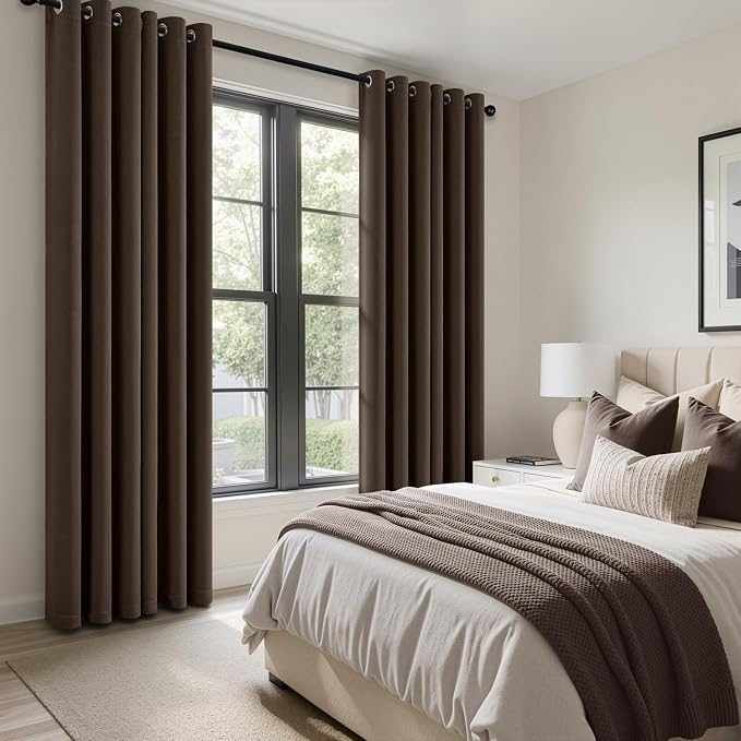 Chocolate Brown Blackout Curtains - Image 6