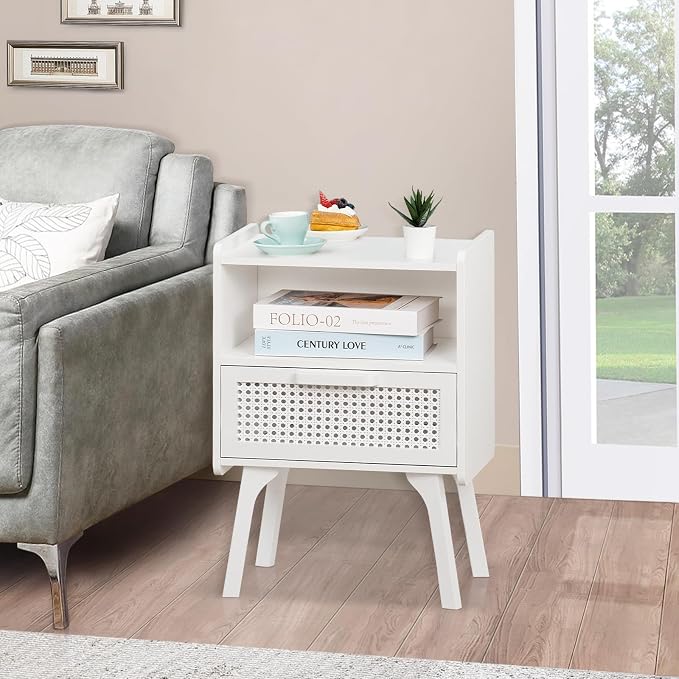 Lerliuo Rattan Nightstand, Side Table - Image 7