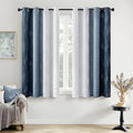 MIULEE Navy Blue and Greyish White Ombre Blackout Curtains 52Wx63L Set of 2 | by MIULEE
