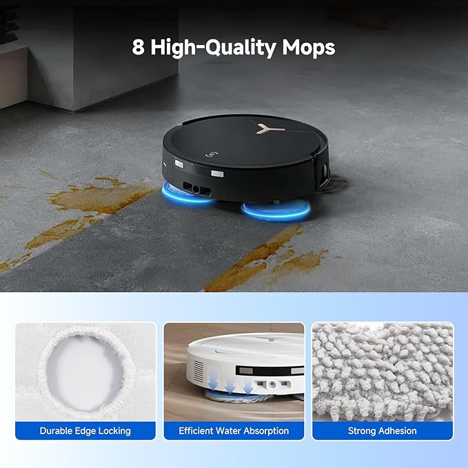 Yivy T50 Max Pro Replacement Parts for Ecovacs Deebot Robot Vacuum,T50 Max Pro Omni Accessories:4 Carbon Filters, 6 Carbon dust Bags,6 Side Brush, 8 Mop Cloth, 1 Main Brush,2 Cleaning Tools - 27 Pcs