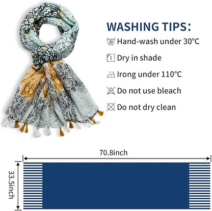 Scarf for Women Lightweight Soft Floral Leopard Printed Scarves Fall Winter Fashion Shawl Wrap with Fringe