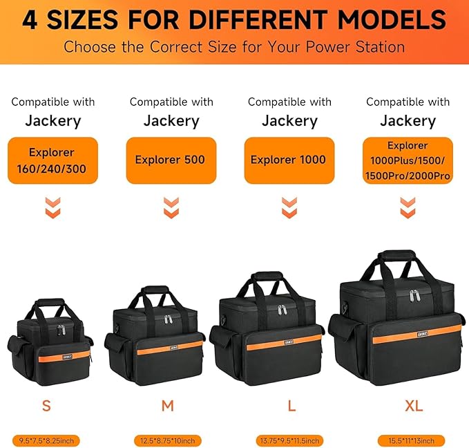 LEFOR·Z Carrying Case Compatible with Jackery Explorer 1000/ECOFLOW River Max/Bluetti EB70S/GRECELL T1000 Portable Power Station,Travel Storage Bag for Charging Cable and Accessories(Bag Only)