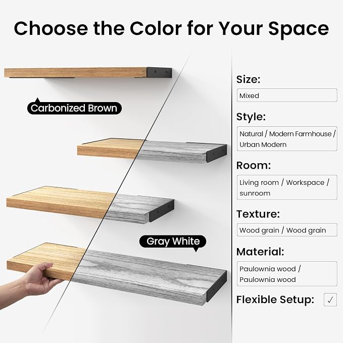 BAYKA Wall Shelves for Bedroom Decor, Floating Wall Shelves for Living Room - Image 7