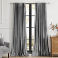 PRIMROSE Dark Grey Velvet Curtains 72 inch Long by PRIMROSE
