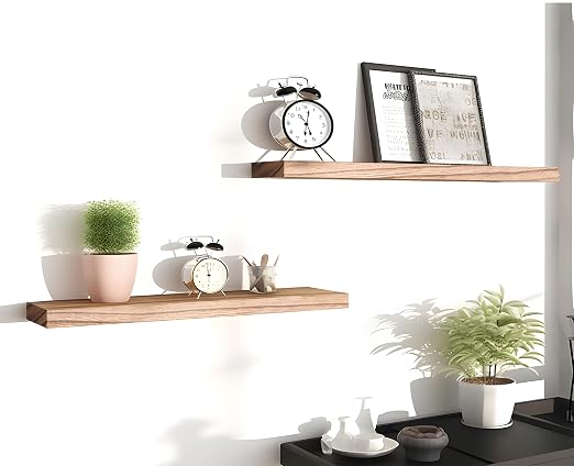 PHPH Wood Floating Shelves for Wall, Wooden Wall Shelves for Bedroom - Image 6
