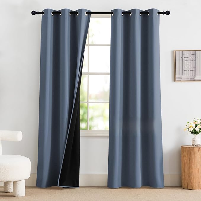 NICETOWN Bedroom Curtains 84 Inches Length, 100% Blackout Drapes Thermal by NICETOWN
