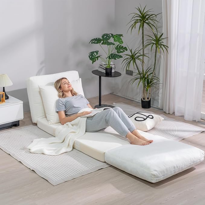 Cvortll 4-in-1 Folding Sofa Bed, Memory Foam Bean Bag Chair, Large Convertible - Image 4
