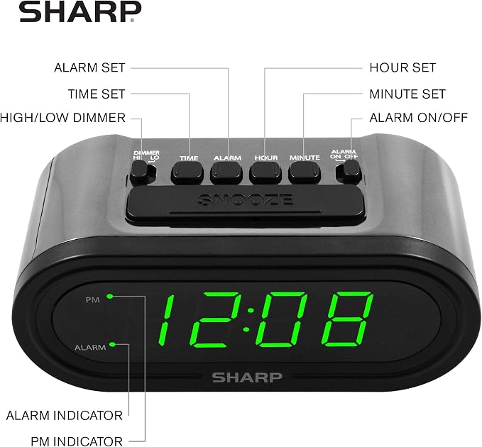 Sharp AccuSet Self-Setting Alarm Clock - Image 3