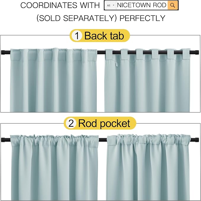 NICETOWN Blackout Curtain Panels Window Draperies - Image 3