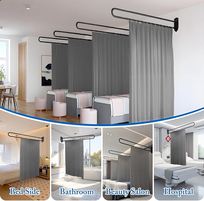 Privacy Partition Curtains, U Shaped Rod - Image 7