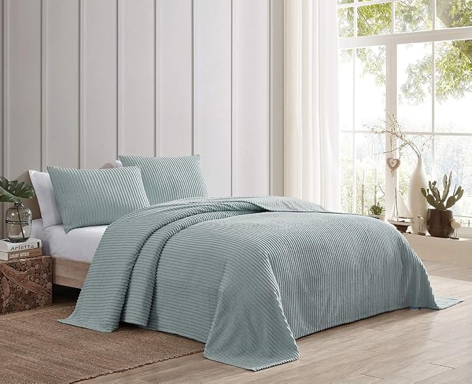 Beatrice Home Fashions Channel Chenille Standard Sham, lightweight tufted 100% - Image 2