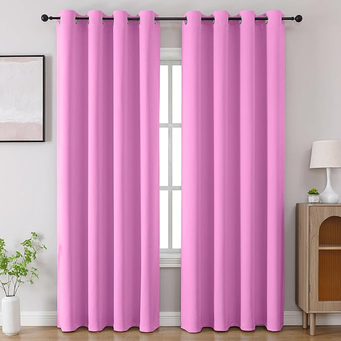 CUCRAF Blackout Curtains 84 inch Length 2 Panels Set, Room Darkening Drapes by CUCRAF
