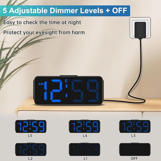 Peakeep Small Compact Digital Alarm Clock Plug-in - Image 4