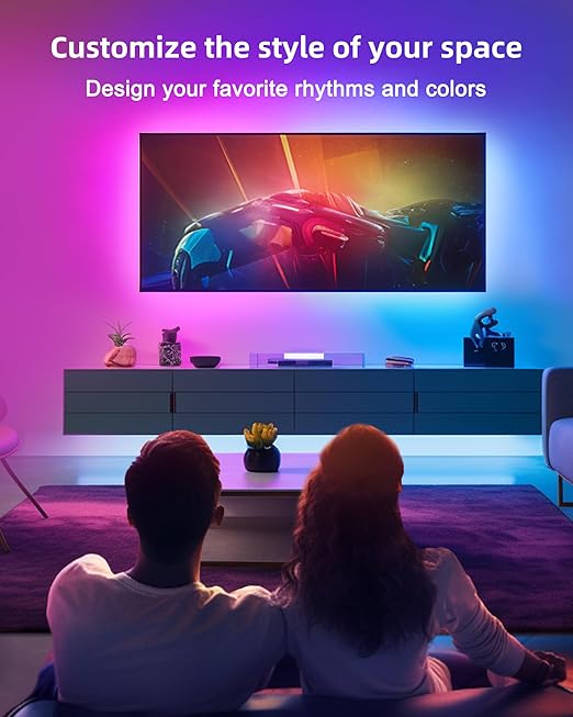 32.8ft LED Strip Lights, HitLights RGB 5050 Color Changing LED Light Kit Ultra Brighter 300LEDs Flexible Light Strips with RF Remote and UL Power Supply for Home Room Party TV Bedroom