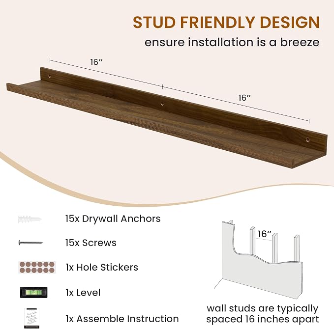 Picture Ledge Shelf, Floating Shelves - Image 5