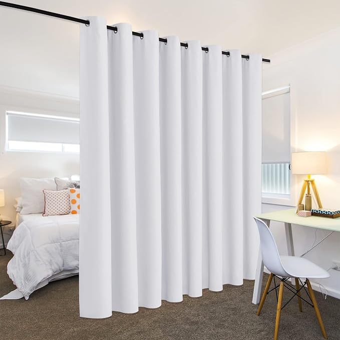 RYB HOME Extra Wide Curtains for Bedroom Closet Office Living Room Divider | - Image 3
