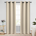 COSVIYA Grommet Room Darkening Beige Curtains 84 inch Long by COSVIYA