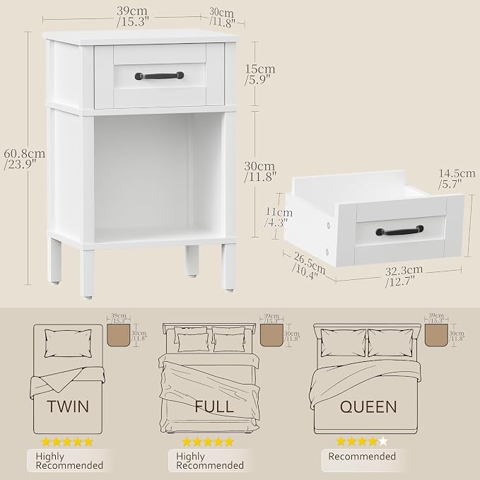 White Farmhouse Nightstand - Image 2
